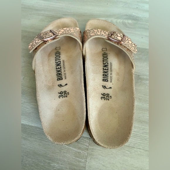 Birkenstock Pink Croc Metallic Slip On Sandal Sz 36 Us 5-5.5 - Picture 4 of 9